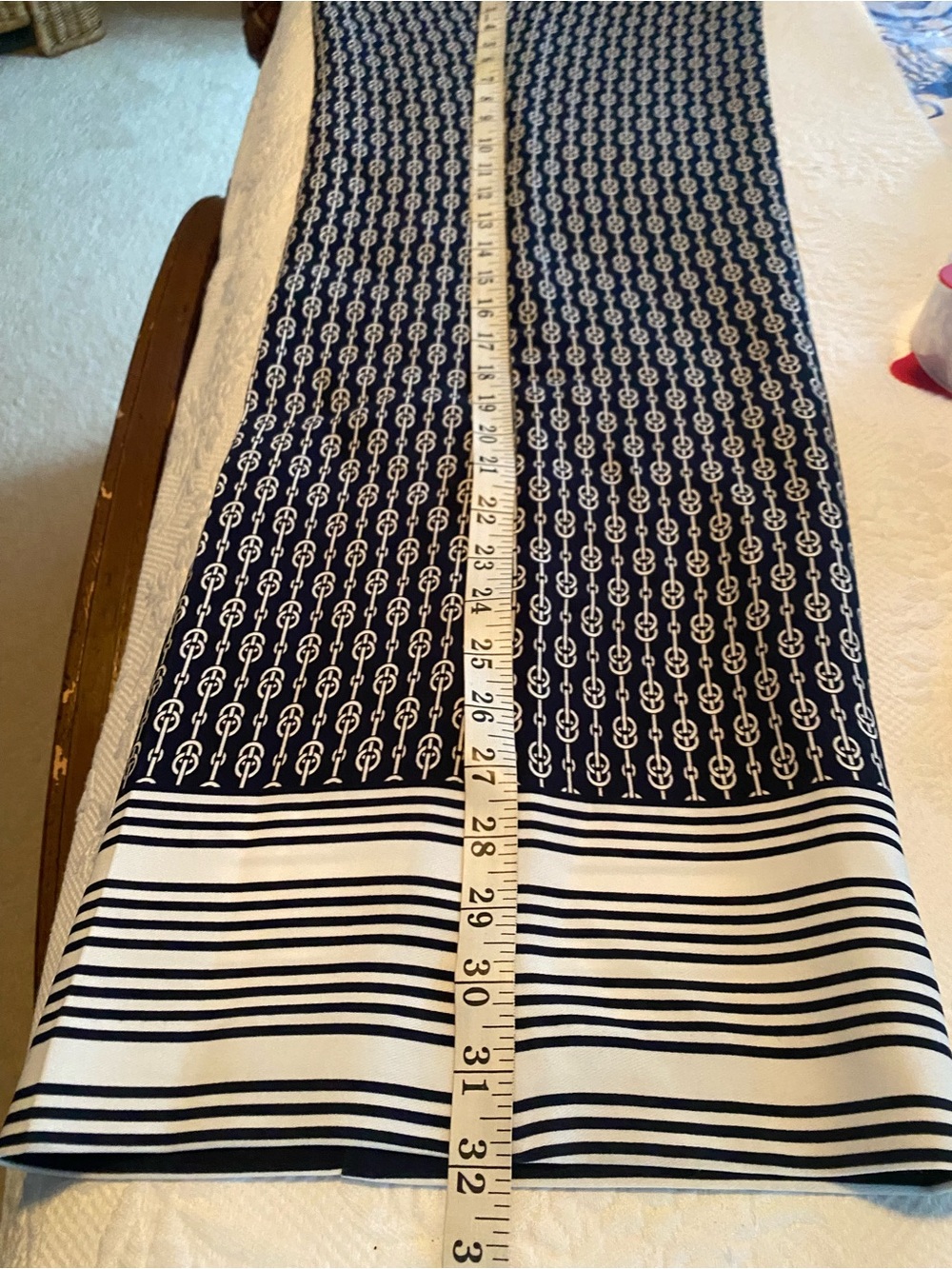 Ann Taylor Factory Navy and White Chain-Link Print pant - Picture 15 of 15